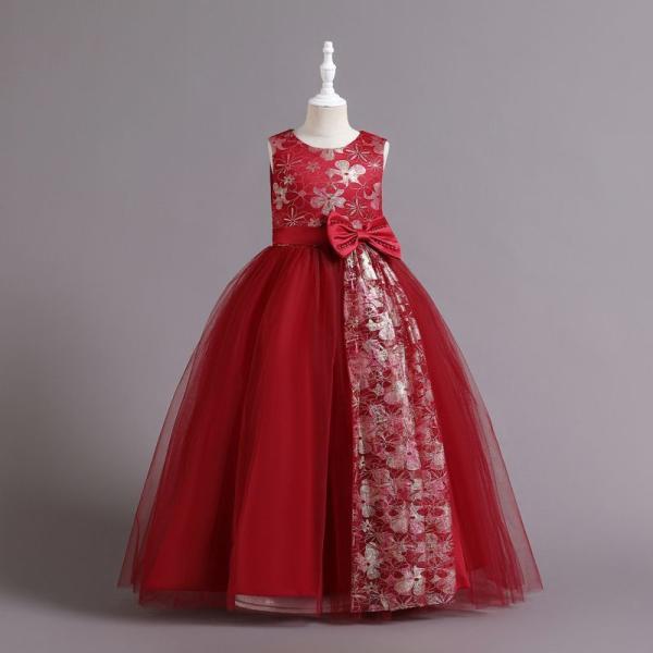 ドレス 子供 こども 子供ドレス 発表会 ドレス 結婚式 ネイビー 輝き ロングドレス 豪華 上品 ...