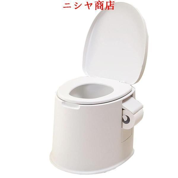 ポータブルトイレ モバイルトイレ、洗えるバスケットとトイレットロールホルダー付き テント Rvs ボ...