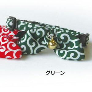 フェリーク キャットカラー 唐草リボン グリーン 猫用首輪