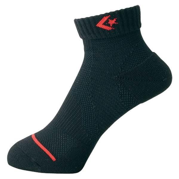 コンバース 機能ソックスジャンプアップソックスバッソクバスケソックスブラック/レッド con-cb1...