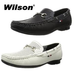 Wilson ウィルソン 8801ドライビングシューズ メンズ 黒 白 ブラック