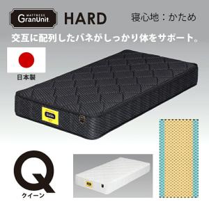 マットレス クイーンサイズ 選べる2色 1600×1950×250mm かため エッジブロック 国産 スプリング ポケットコイル 防ダニ 抗菌防臭 グランツ グランユニット｜reluxys