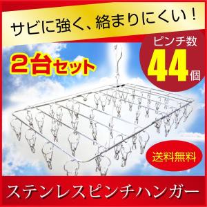 クリップ洗濯ハンガー ステンレス ピンチ ハンガー 44ピンチ ２個セット 送料無料 ハンガ−