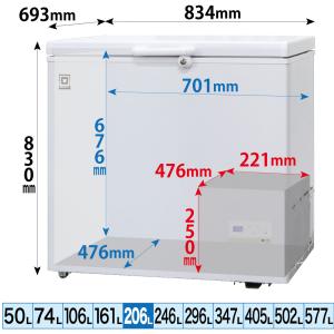 冷凍ストッカー RCY-206DW レマコム ...の詳細画像1