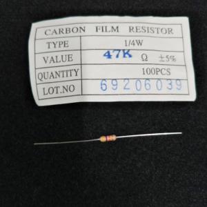 カーボン皮膜抵抗器　1/4ｗ・47ｋΩ　中古未使用・単品売り
