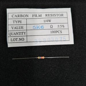 カーボン皮膜抵抗器　5.6ｋΩ・1/4ｗ　5％　部品中古。未使用　単品売り
