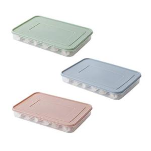 Jie Du 3個 餃子収納ボックス 食品保存トレイ 冷蔵庫 ギョーザケース 蓋付き食品保存トレイ プラスチック製の食品保管ボックス