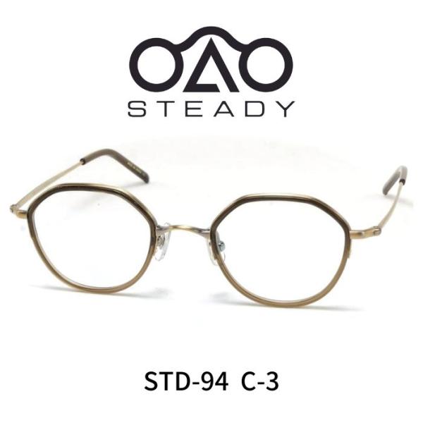 STEADY ステディ メガネ 眼鏡 STD-94 C3 DARK BROWN 茶色