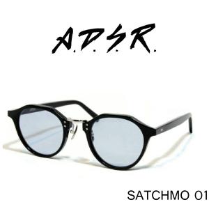 A.D.S.R. adsr サングラス SATCHMO サッチモ 01 ブラック シルバー ブルーレンズ ADSR エーディーエスアール