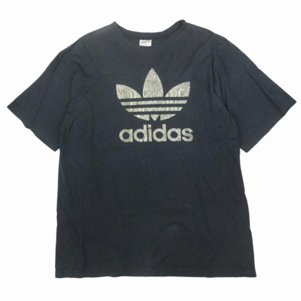 90s adidas アディダス ヴィンテージ クロコダイル調 トレフォイル プリント Tシャツ 半...