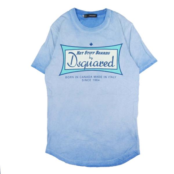 良品 DSQUARED2 ディースクエアード Tシャツ カットソー ロゴプリント ヴィンテージライク...