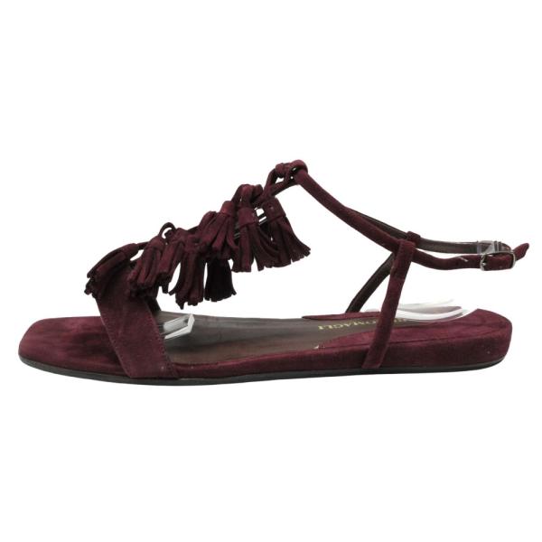 BRUNO MAGLI ブルーノマリ フラットサンダル スクエアトゥ スウェード タッセル アンクル...