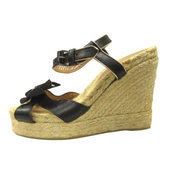 MARC JACOBS マークジェイコブス エスパドリーユ サンダル ストラップ 花 フラワー レザ...