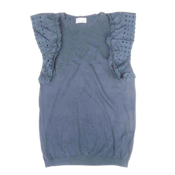 美品 RED VALENTINO レッドヴァレンティノ カットワークレーススリーブ ニット ブラウス...