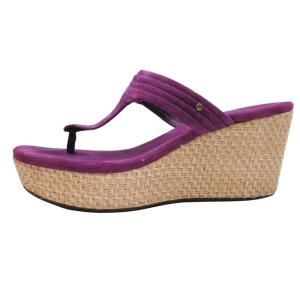美品 UGG australia アグ ZAMORA ザモラ ウェッジソール トングサンダル スエード シューズ 靴 US7/24.0 ポイズンベリー レディース 古着 中古