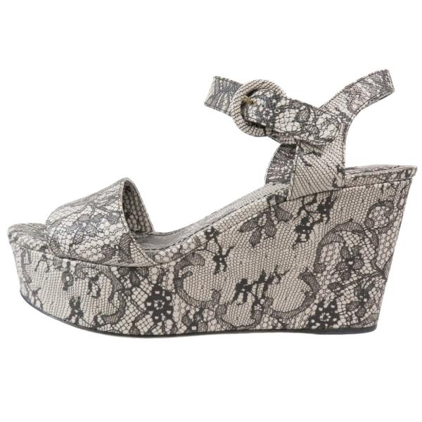 未使用 DOLCE&amp;GABBANA ドルチェ＆ガッバーナ レース柄 厚底 プラットフォーム サンダル...