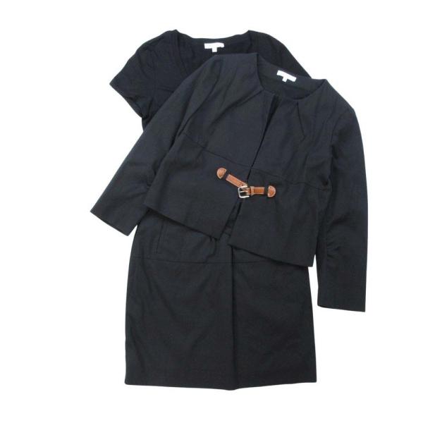 良品 PAULE KA ポールカ 半袖ワンピース セットアップ ノーカラージャケット スーツ ベルト...