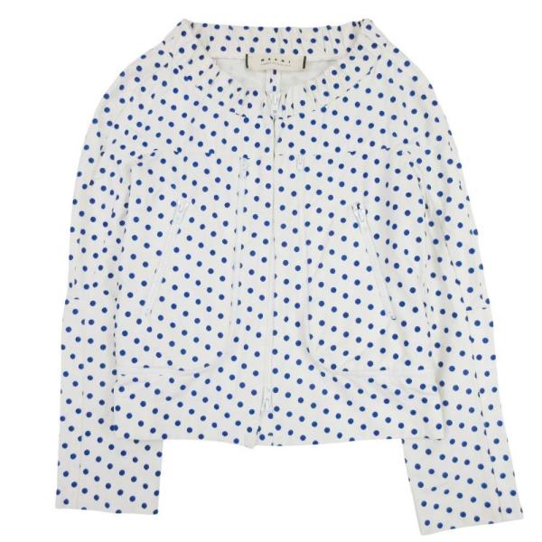 良品 10ss MARNI マルニ ドット ノーカラー ジップ ジャケット ブルゾン アウター 薄手...