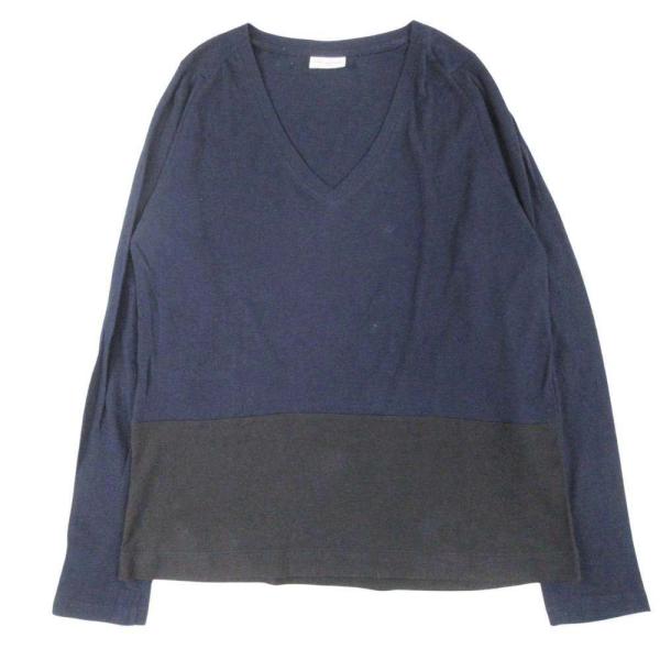 良品 DRIES VAN NOTEN ドリスヴァンノッテン Vネック Tシャツ カットソー プルオー...