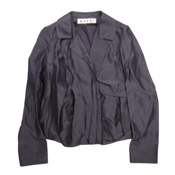 良品 10ss MARNI マルニ リネンブレンド オープン 変形テーラード ジャケット ブレザー ...