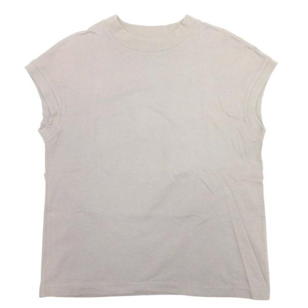美品 無印良品 良品計画 ノースリーブ トップス カットソー クルーネック コットン M ベージュ ...