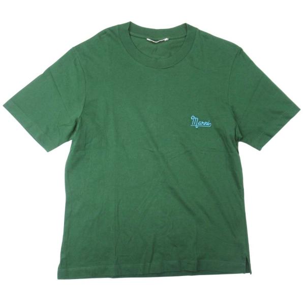 新品同様 22aw MARNI マルニ オーガニックコットン使用 ロゴ刺繍 Tシャツ クルーネック ...