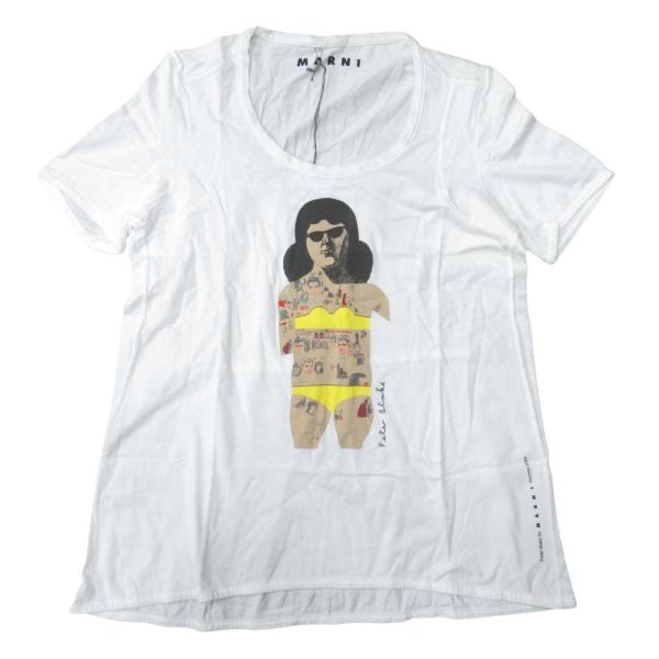 新品同様 09ss MARNI マルニ ピーターブレイク コラボ Tシャツ グラフィックプリント カ...