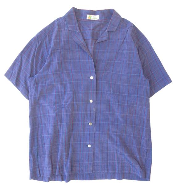 良品 80's IS ISSEY SPORT イッセイスポーツ イッセイミヤケ チェック 開襟 シャ...