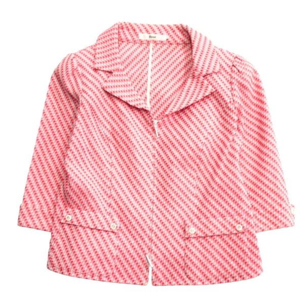 良品 Rene TISSUE ルネ 総柄 ジャケット ブルゾン フロントジップ イタリア製生地 七分...