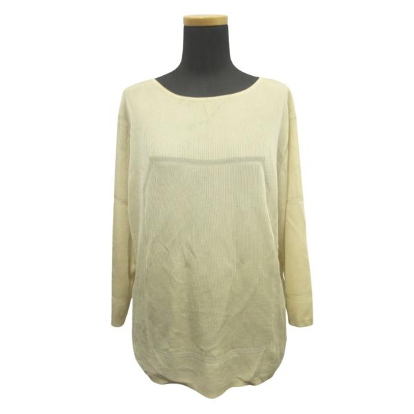 美品 mila schon ミラショーン ニット カットソー セーター Tシャツ 七分丈 M ベージ...