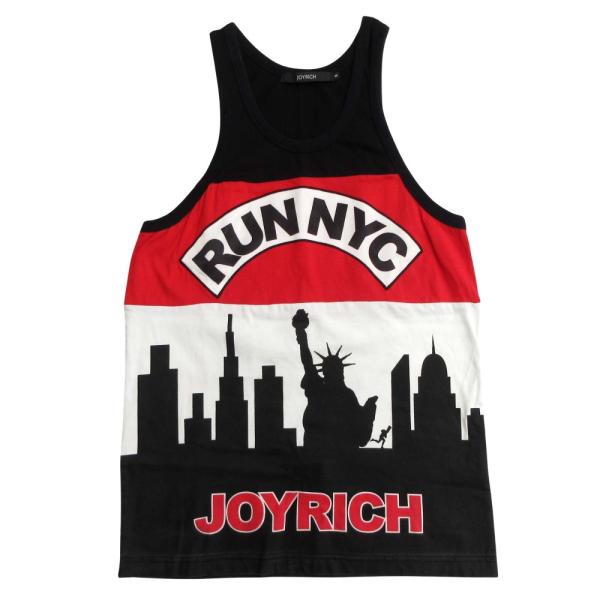 良品 JOYRICH ジョイリッチ ワッペン タンクトップ カットソー ノースリーブ ロゴ 自由の女...
