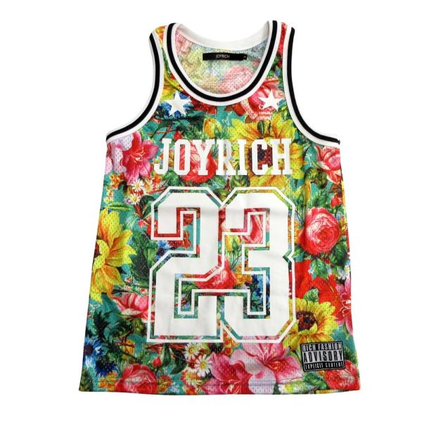 美品 JOYRICH ジョイリッチ フローラル柄 花柄 メッシュ タンクトップ プリント カットソー...
