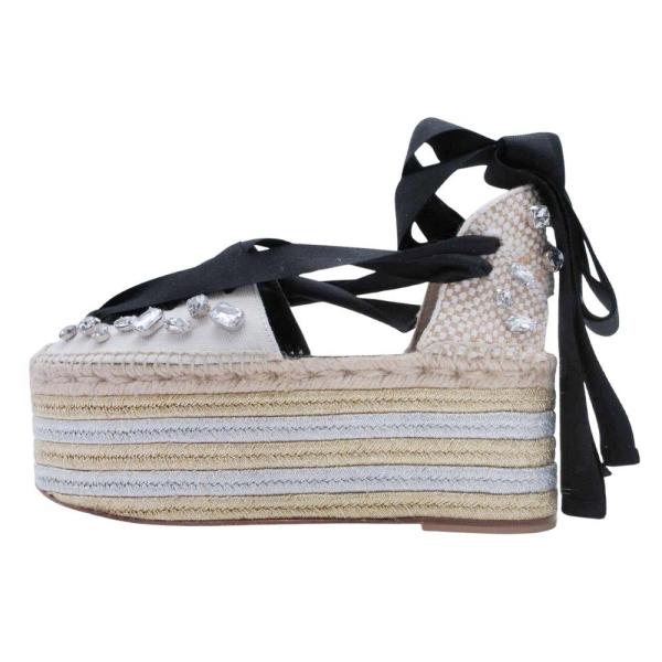 未使用 LOEWE ロエベ PAULA S IBIZA パウラズイビザ クリスタル リボン エスパド...