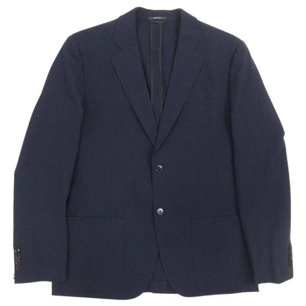 未使用 HERMES エルメス ウールジョーゼット テーラードジャケット シングルブレスト 2釦 ブ...