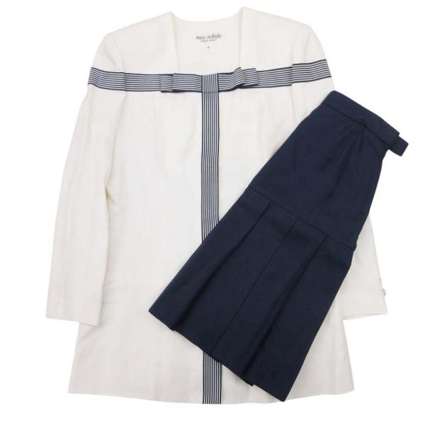 良品 miss ashida ミスアシダ スカートスーツ セットアップ ノーカラージャケット プリー...
