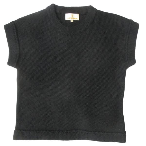 良品 TRUSSARDI トラサルディ ニット セーター カットソー 半袖 サイズ40 黒 ブラック...