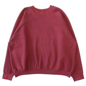 良品 FRUIT OF THE LOOM フルーツオブザルーム スウェット トレーナー カットソー 長袖 ヴィンテージ サイズXXXL ワインレッド メンズ 古着 中古