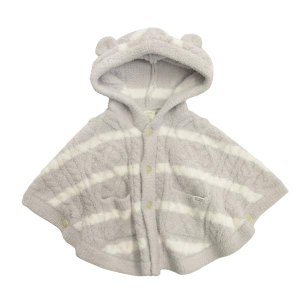 美品 GELATO PIQUE ジェラートピケ ボーダーアラン baby ベビー ポンチョ 耳付きフ...