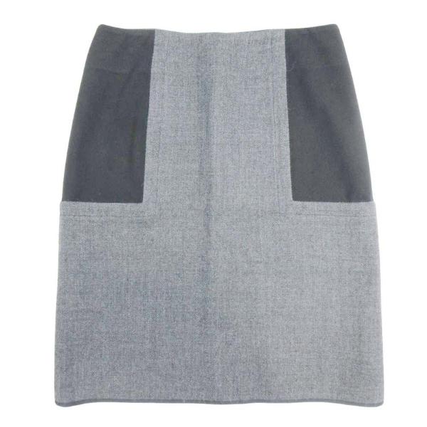 良品 12aw MARNI マルニ 台形シルエット スカート セミタイト 切替 ウール混 膝丈 38...