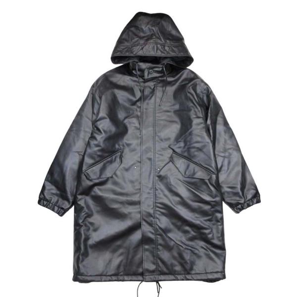 美品 HIBECK ハイベック 2way 中綿 フェイクレザー ロング コート ジャケット アウター...