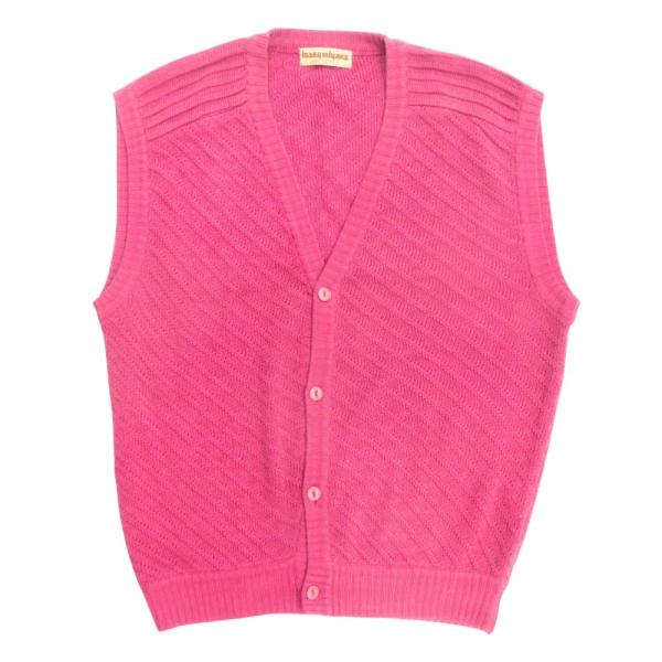 美品 70's ISSEY MIYAKE イッセイミヤケ コットン ニット ベスト カットソー ノー...