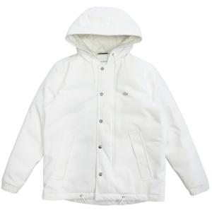 美品 LACOSTE ラコステ 耐水透湿 ダウン ジャケット ブルゾン ジャンパー ロゴ BH021J サイズS 白 ホワイト メンズ 古着 中古
