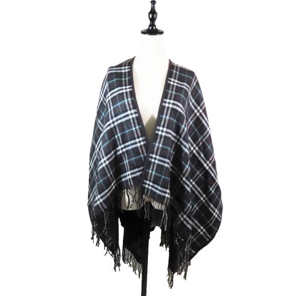 未使用 BURBERRY バーバリー ダニエル・リー リバーシブル チェック ウール ケープ ポンチ...
