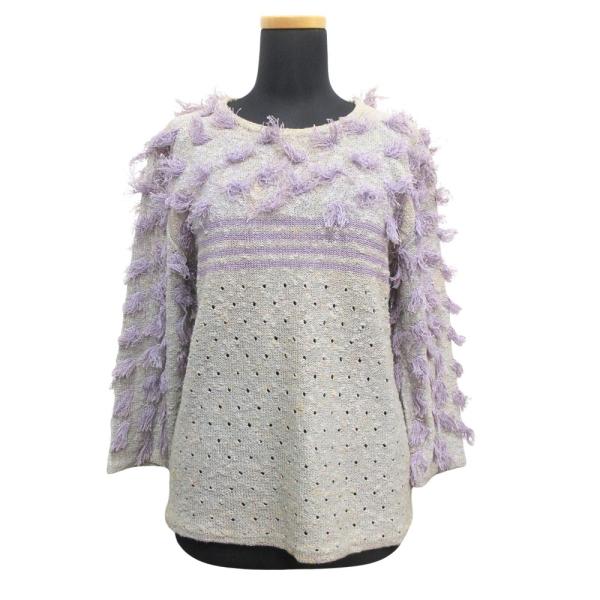 70's ISSEY MIYAKE イッセイミヤケ ドット フリンジ ニット セーター カットソー ...