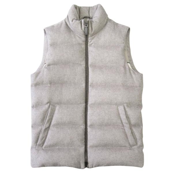 美品 HERNO ヘルノ ウォーターレペレント シルクカシミアサキソニー ダウン ベスト ジャケット...