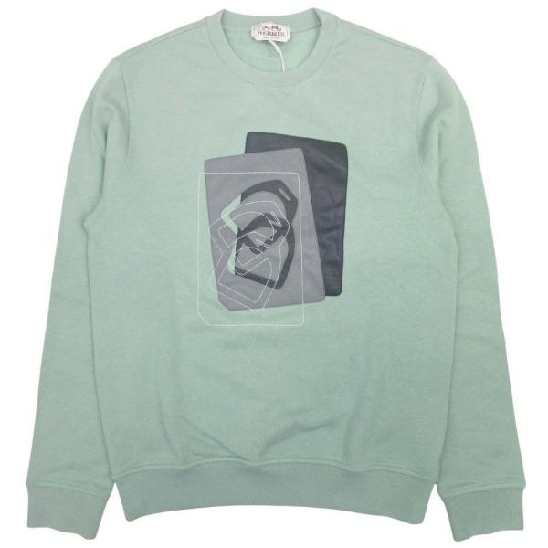 未使用 23aw HERMES エルメス Etriers Decales 鎧 レザーパッチ スウェッ...