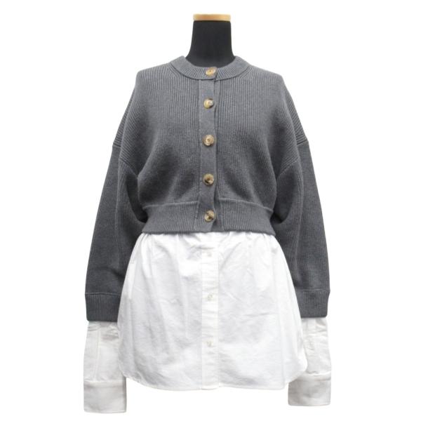 良品 ALEXANDER WANG アレキサンダーワン ニット シャツ ドッキング ワンピース カッ...