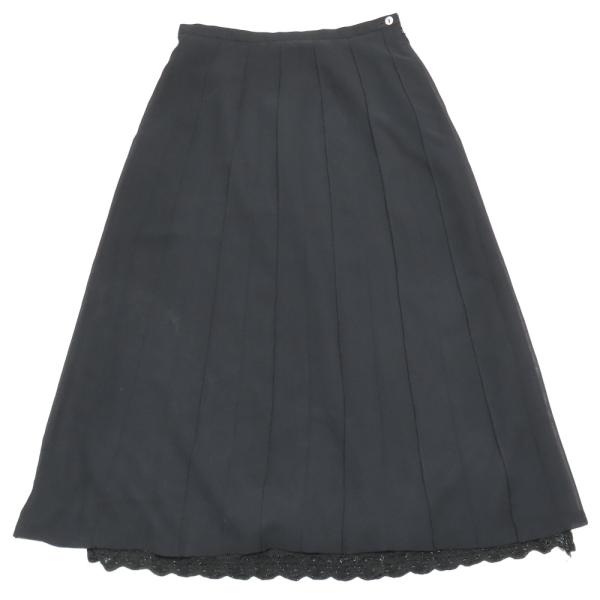 Lois CRAYON ロイスクレヨン プリーツスカート ロング ミモレ丈 レース シフォン M ブ...