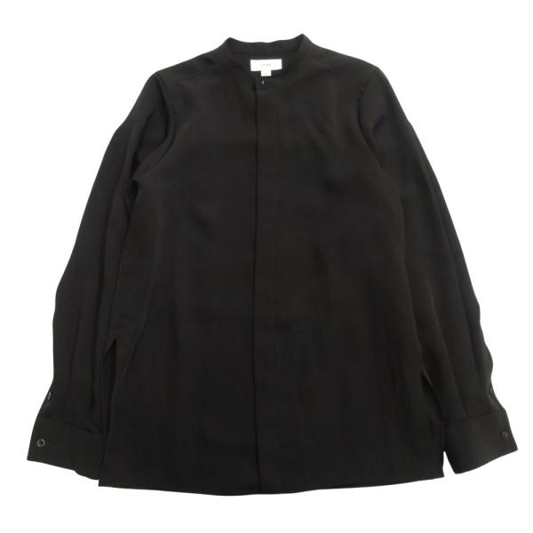 良品 22aw HYKE ハイク バンドカラー シャツ ブラウス カットソー ダブルカフス サテン ...