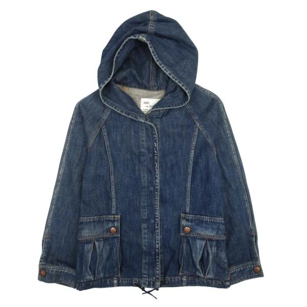 美品 DOUDOU ドゥドゥ ウォッシュデニム パーカー フーディー ジャケット ブルゾン F イン...